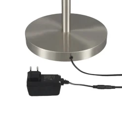 Lindby LED vloerlamp Ragna, nikkel, metaal, dimbaar