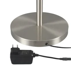 Lindby LED vloerlamp Ragna, leeslampje, nikkel, dimbaar