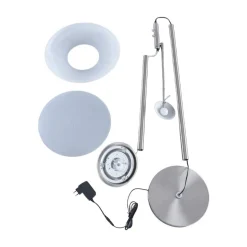 Lindby LED vloerlamp Ragna, leeslampje, nikkel, dimbaar