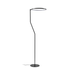 Lindby LED vloerlamp Rayon, zwart, metaal, hoogte 150,3 cm