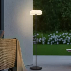 Lindby LED vloerlamp Samine, zwart, metaal, dimbaar