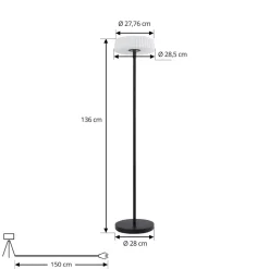 Lindby LED vloerlamp Samine, zwart, metaal, dimbaar