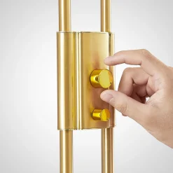 Lindby LED vloerlamp Seppa, rond, messing, metaal, 180cm