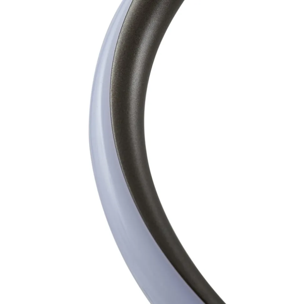 Lindby LED vloerlamp Spiraali, grijs, hout, hoogte 133 cm