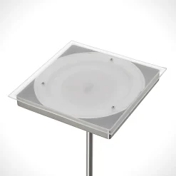 Lindby LED vloerlamp Sumani, hoekig, nikkel, hoogte 180cm