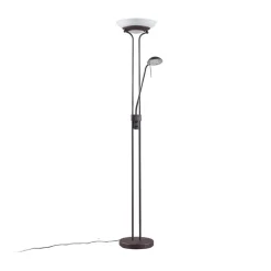 Lindby LED vloerlamp Yveta, roestkleurig, metaal, dimbaar