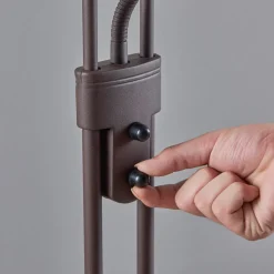 Lindby LED vloerlamp Yveta, roestkleurig, metaal, dimbaar