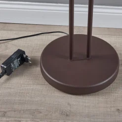 Lindby LED vloerlamp Yveta, roestkleurig, metaal, dimbaar