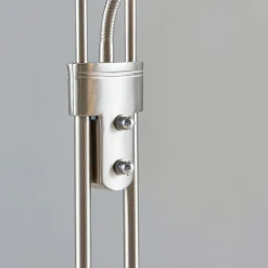 Lindby LED vloerlamp Yveta, nikkelkleurig, metaal, dimbaar