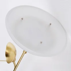 Lindby LED vloerlamp Yveta, messing, metaal, dimbaar, 183cm