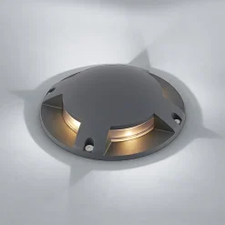 Lindby LED vloerspot Cormac, 4-lamps, Ø 21 cm, IP67