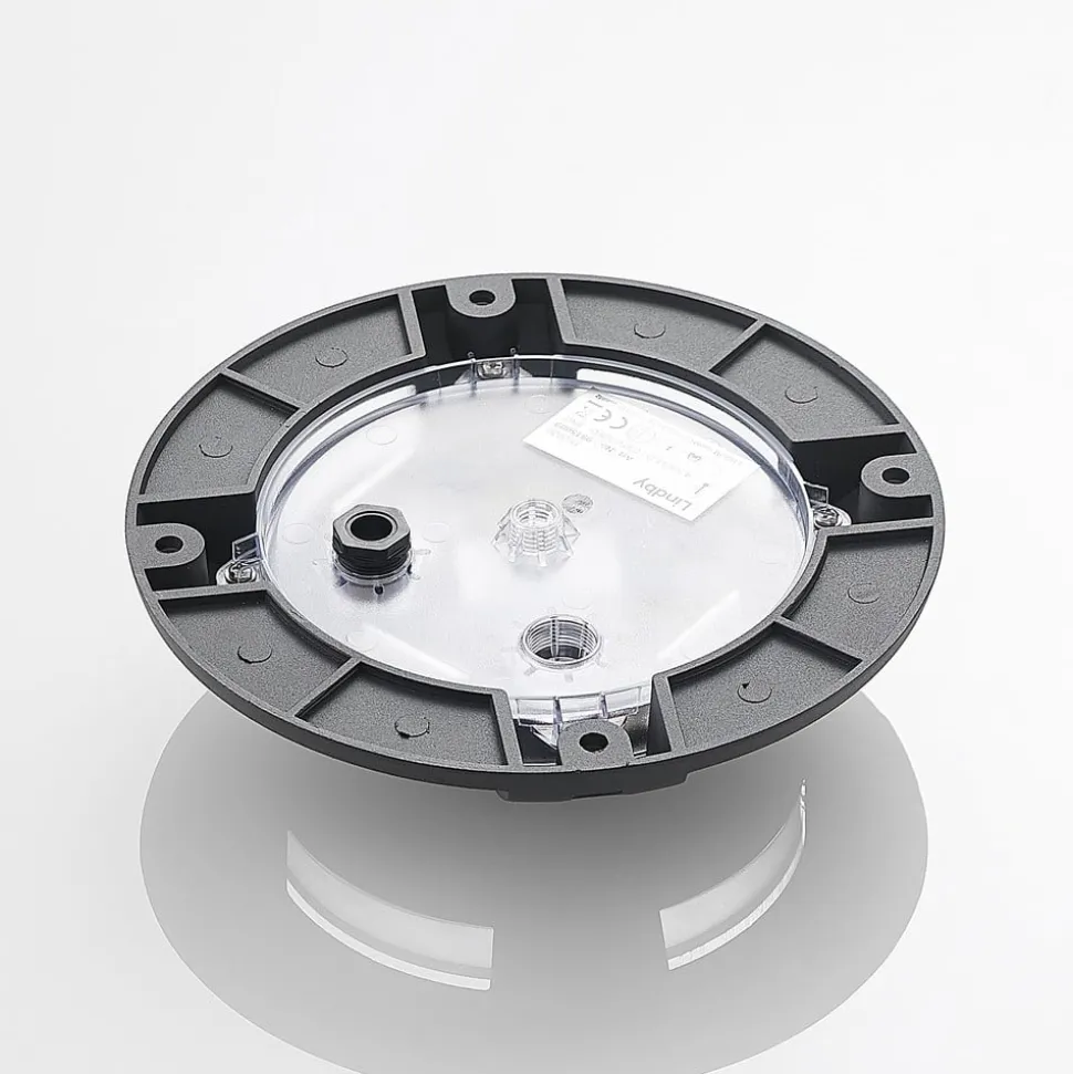 Lindby LED vloerspot Cormac, 4-lamps, Ø 21 cm, IP67