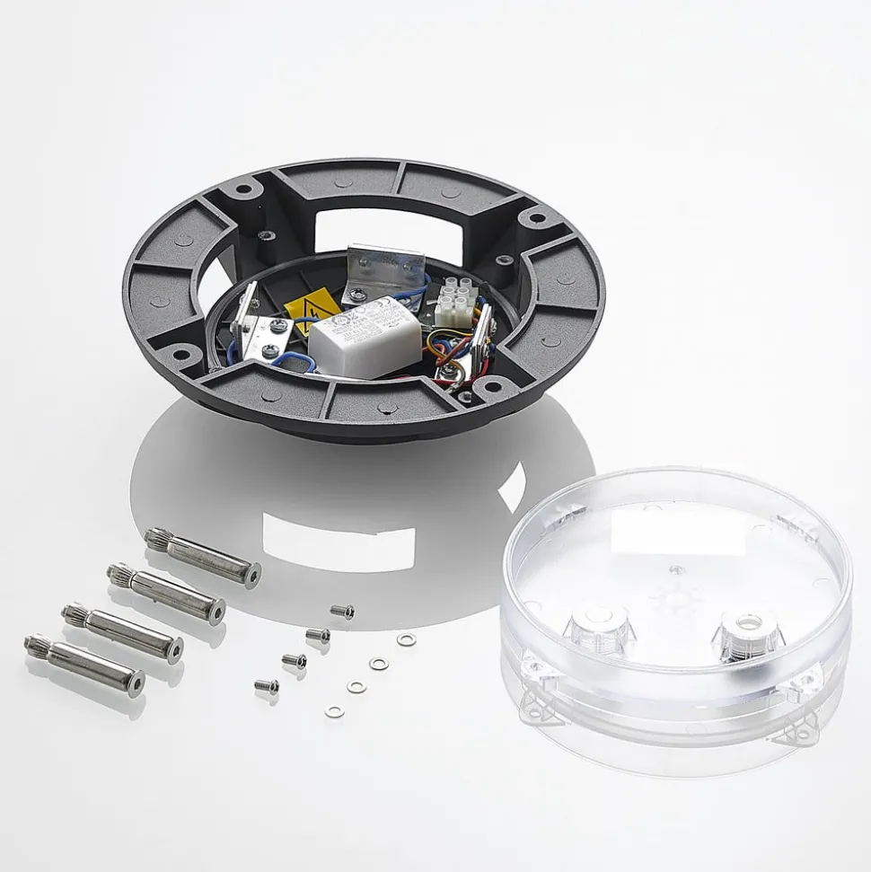 Lindby LED vloerspot Cormac, 4-lamps, Ø 21 cm, IP67