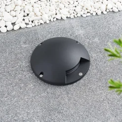 Lindby LED vloerspot Cormac, 1-lamp, Ø 21 cm, IP67