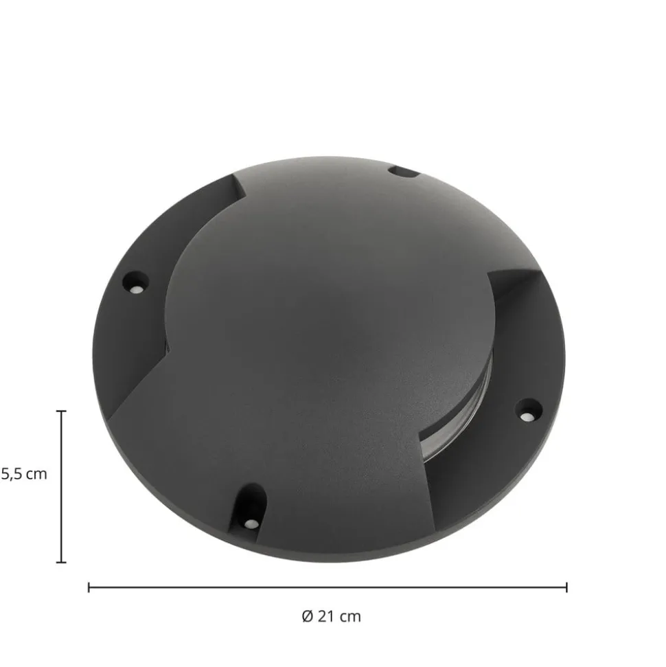 Lindby LED vloerspot Cormac, 2-lamps, Ø 21 cm, IP67