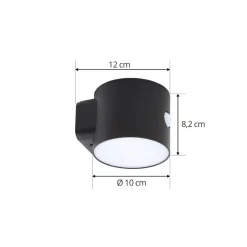 Lindby LED wandlamp Amren, zwart, ABS, sensor