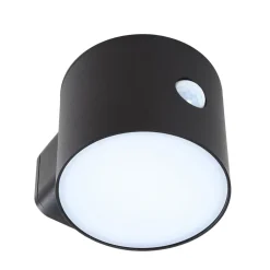 Lindby LED wandlamp Amren, zwart, ABS, sensor