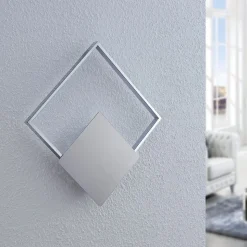 Lindby LED wandlamp Anays, 32 cm x 32 cm, chroom/helder