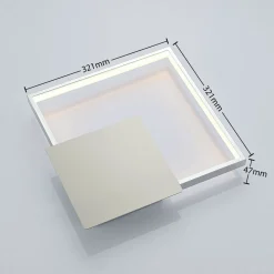 Lindby LED wandlamp Anays, 32 cm x 32 cm, chroom/helder