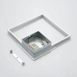 Lindby LED wandlamp Anays, 32 cm x 32 cm, chroom/helder