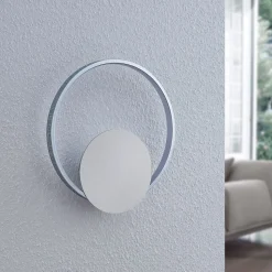 Lindby LED wandlamp Anays, Ø 32 cm, chroom/helder, kunststof