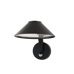 Lindby LED wandlamp Capelo, zwart, aluminium, sensor, Ø20cm