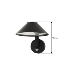 Lindby LED wandlamp Capelo, zwart, aluminium, sensor, Ø20cm