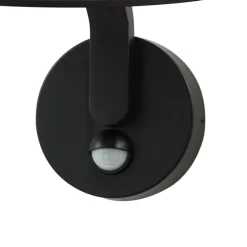 Lindby LED wandlamp Capelo, zwart, aluminium, sensor, Ø20cm