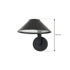 Lindby LED wandlamp Capelo, zwart, aluminium, Ø20cm