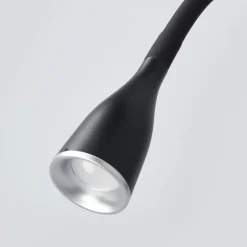 Lindby LED wandlamp Enna, 34 cm, zwart, schakelaar, USB