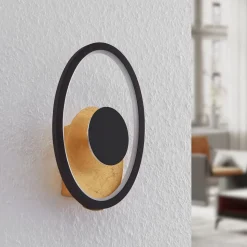 Lindby LED wandlamp Feival, 29 cm, roest/goud, metaal