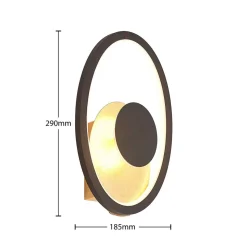 Lindby LED wandlamp Feival, 29 cm, roest/goud, metaal