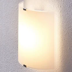 Lindby LED wandlamp Helmi, hoogte 21 cm, glas, halfrond
