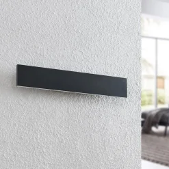 Lindby LED wandlamp Ignazia, 47cm, zwart, metaal, omhoog/omlaag