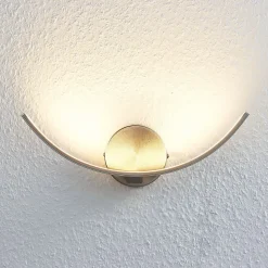 Lindby LED wandlamp Iven, breedte 34 cm, nikkel, 3.000 K