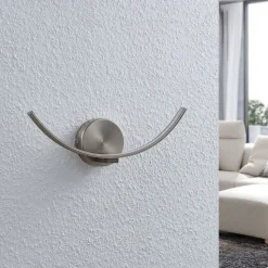 Lindby LED wandlamp Iven, breedte 34 cm, nikkel, 3.000 K