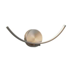 Lindby LED wandlamp Iven, breedte 34 cm, nikkel, 3.000 K