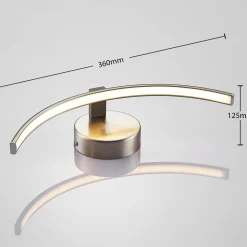 Lindby LED wandlamp Iven, breedte 34 cm, nikkel, 3.000 K