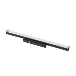 Lindby LED wandlamp Kirka, zwart, metaal, IP44, 90cm, CCT