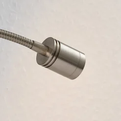 Lindby LED wandlamp Legera, 11 cm, nikkelkleurig, flexibele arm