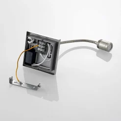 Lindby LED wandlamp Legera, 11 cm, nikkelkleurig, flexibele arm