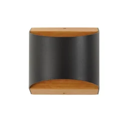 Lindby LED wandlamp Lenore, zwart, metaal, 13 cm, IP44