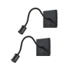 Lindby LED wandlamp Mayar, 2st, zwart, leeslamp, 11 cm