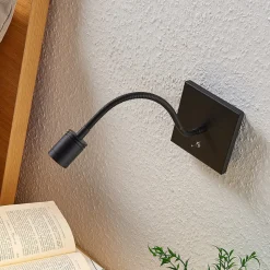 Lindby LED wandlamp Mayar, 2st, zwart, leeslamp, 11 cm