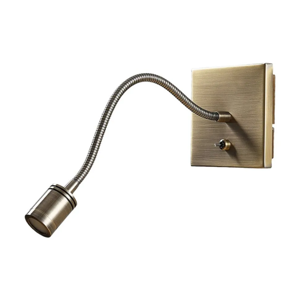 Lindby LED wandlamp Mayar, messing, metaal, leeslamp, 11cm