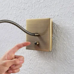 Lindby LED wandlamp Mayar, messing, metaal, leeslamp, 11cm