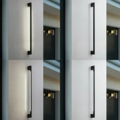 Lindby LED wandlamp Neano, 120cm, zwart, metaal, IP54