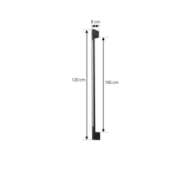 Lindby LED wandlamp Neano, 120cm, zwart, metaal, IP54