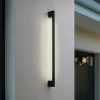 Lindby LED wandlamp Neano, 90cm, zwart, metaal, IP54