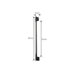 Lindby LED wandlamp Neano, 90cm, zwart, metaal, IP54